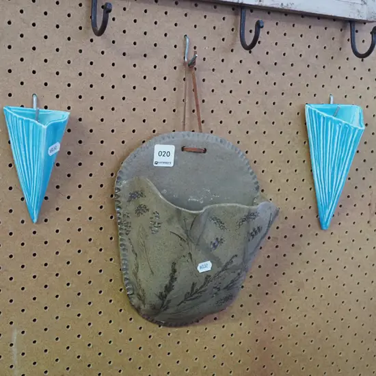 3x wall pocket vases