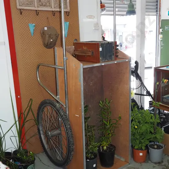 plywood and metal 2 wheel Stanley hand cart L760 W740 D780