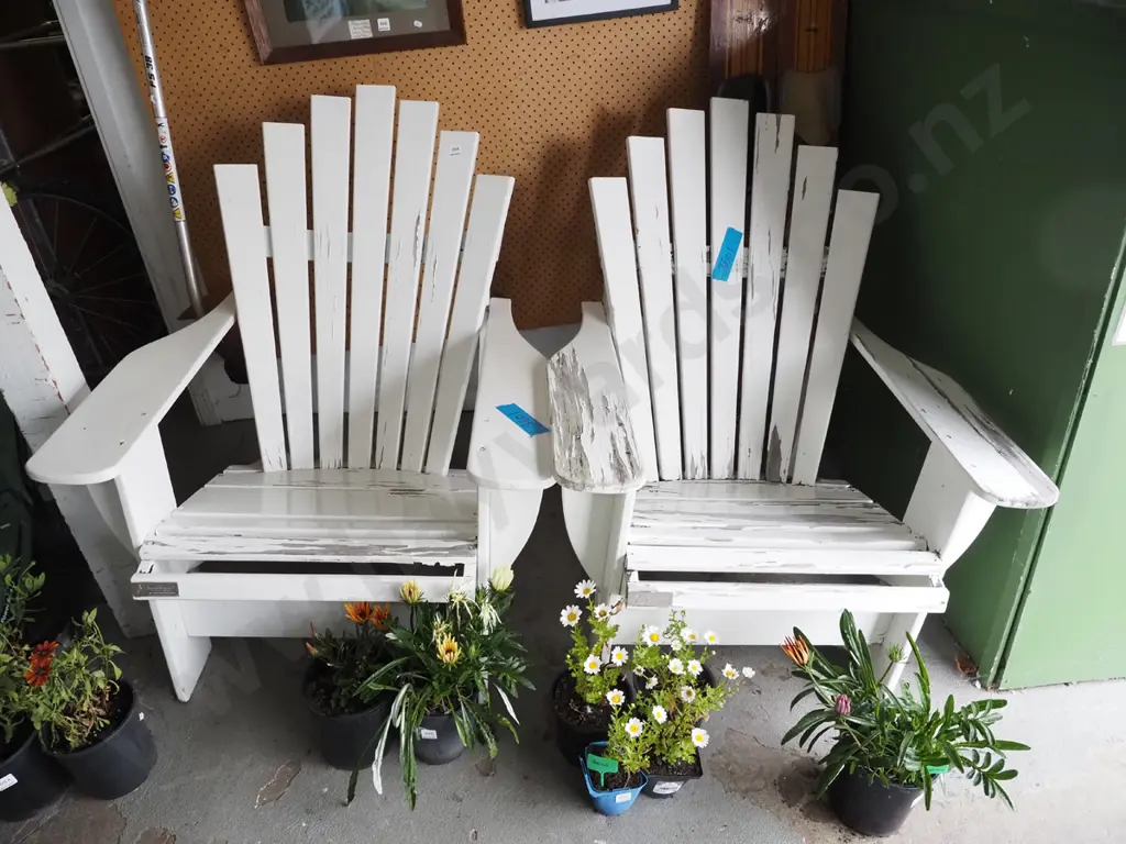 2x wooden Cape Cod chairs - paint needs attention Image 1++