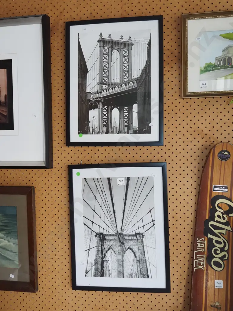 2x framed photo prints - suspension bridges Image 1++