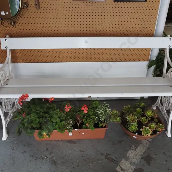 restored cast iron ended and wooden garden bench seat