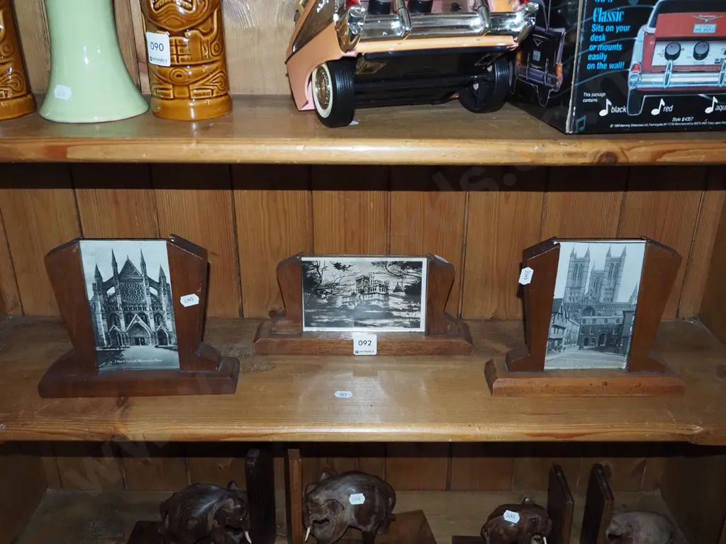 3x deco oak and glass photo frames with various photos Image 1++