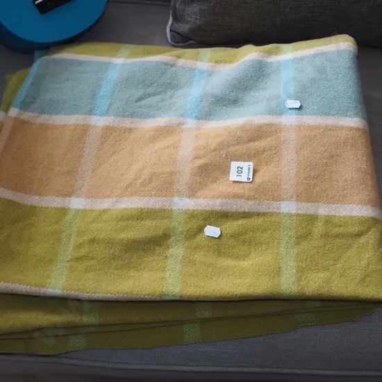 checked woollen blanket