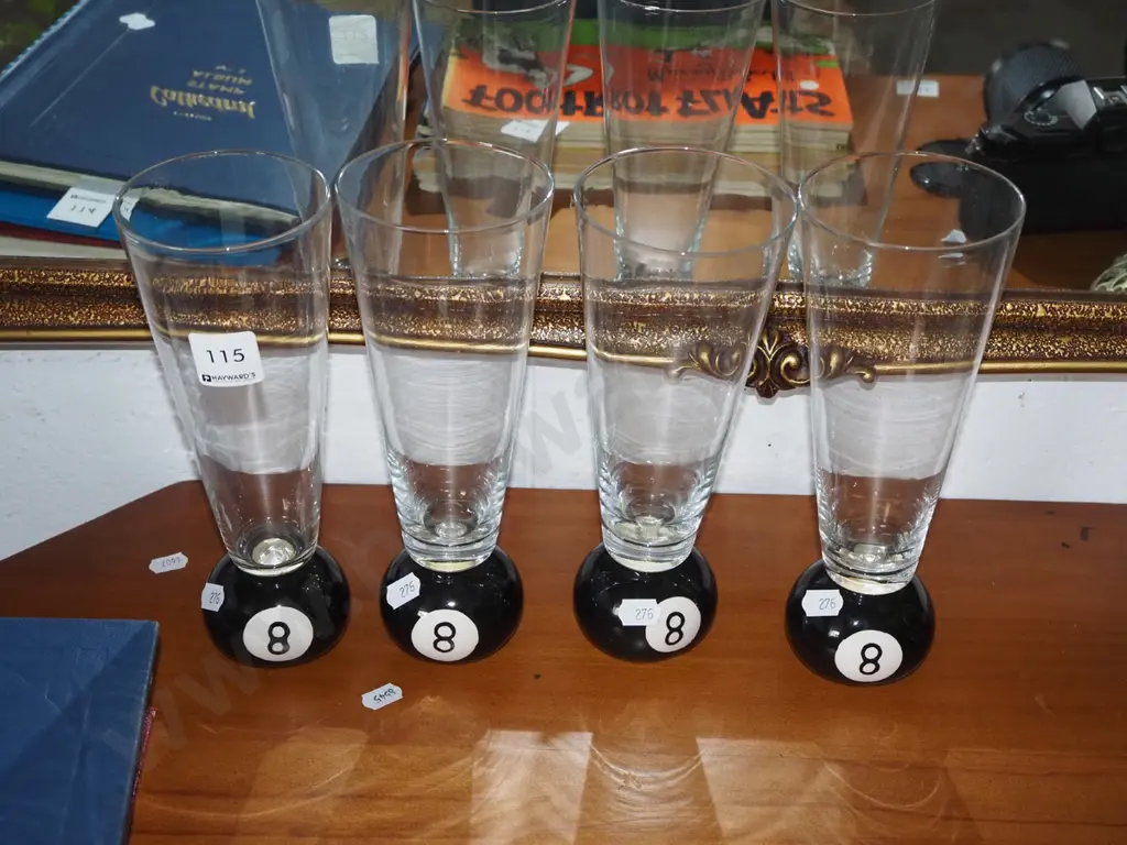 4x 8 ball glasses Image 1++