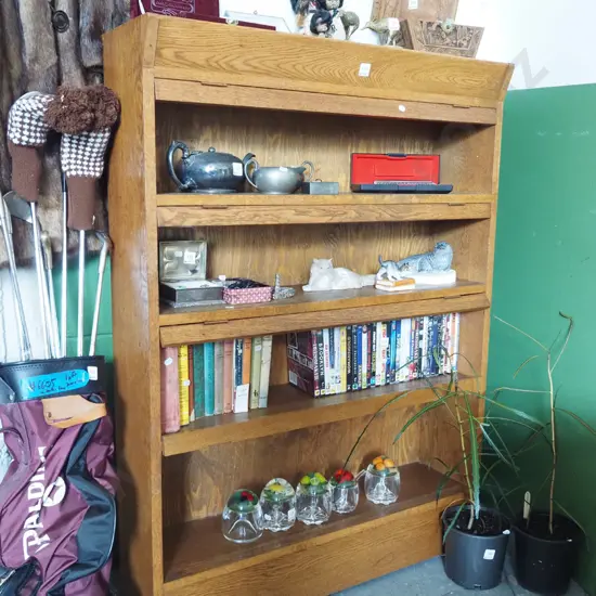 oak bookcase H1250 W910 D280