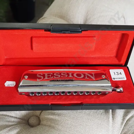 Sessions harmonica in case