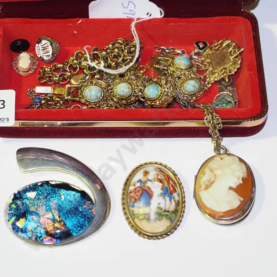 jewellery case & costume jewellery contents