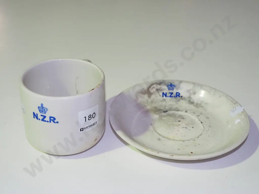 Crown Lynn NZR cup & saucer - significant wear Image 1++