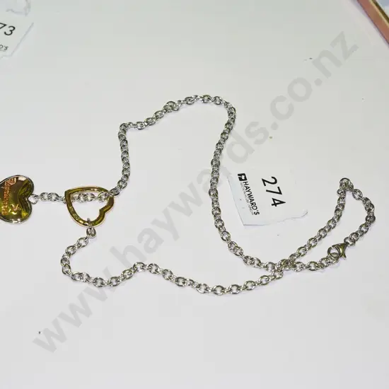 stirling silver double heart necklace with quotes