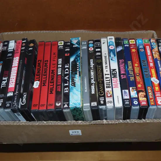 box of DVDs