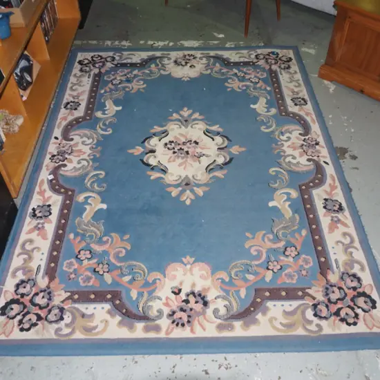blue acrylic patterned floor mat L2200 W1600