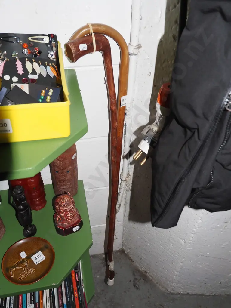 2x wooden walking sticks Image 1++