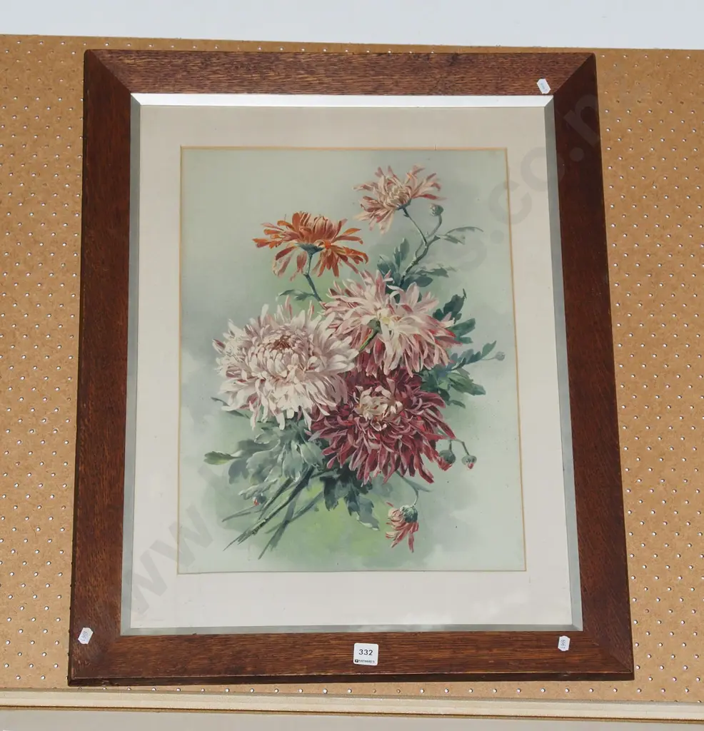 oak framed print - dahlias Image 1++