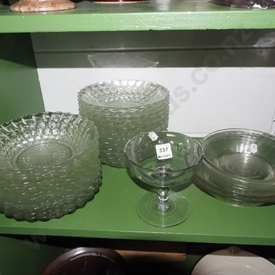 glass bowls and comport
