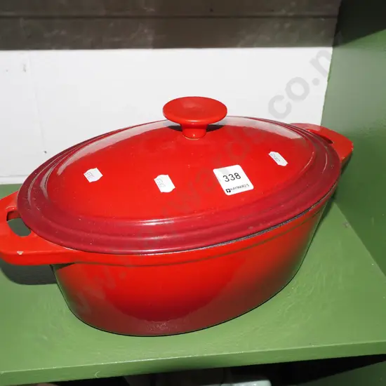 as new cast iron and enamel casserole W340