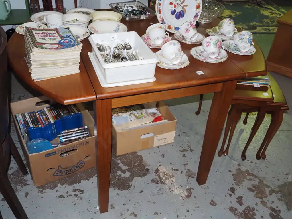 small solid pine drop side dining table Extended H750 W1200 D900 Image 1++