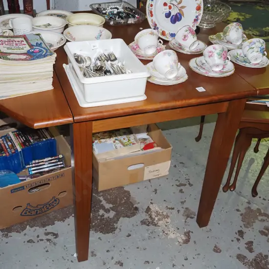 small solid pine drop side dining table Extended H750 W1200 D900