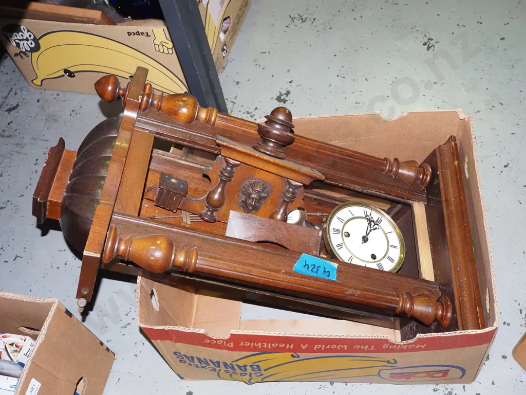 restorer's mahogany wood cased pendulum wall clock Image 1++