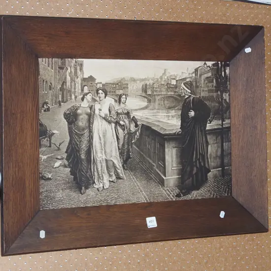 oak framed print - Dante and Beatrice