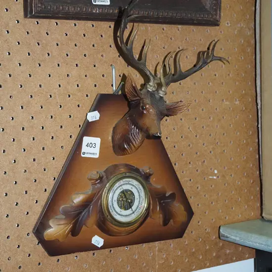 stag themed wall barometer