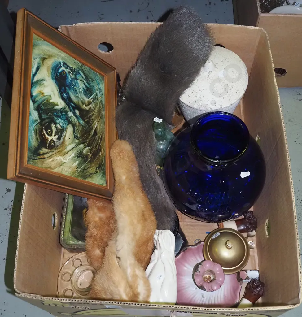 box; oil on board, fur stoles, jar etc Image 1++