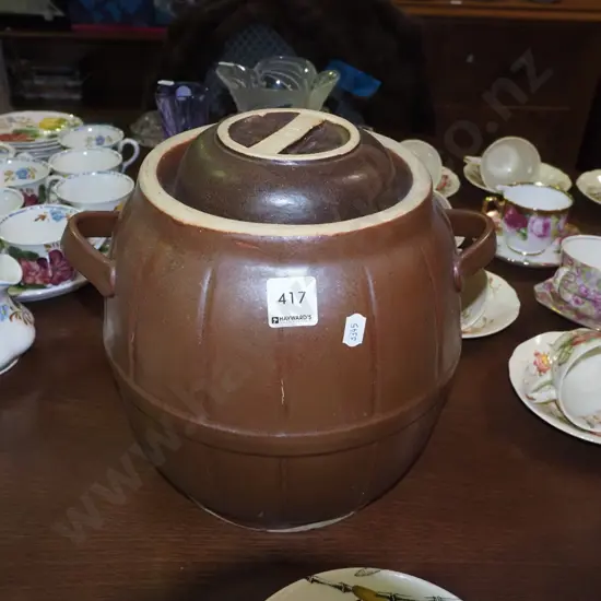 ceramic lidded storage crock