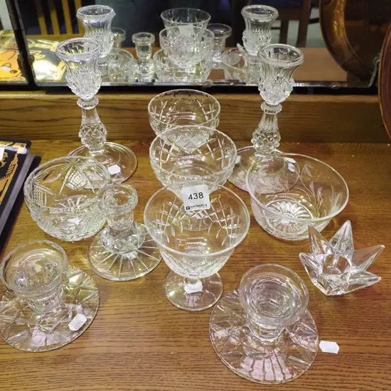 cut crystal comports, bowls, candlesticks