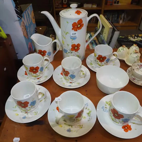 Johnson Bros floral coffee set