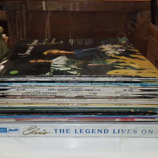 LPs; Simon & Garfunkel, Tom Jones, Bee Gees etc