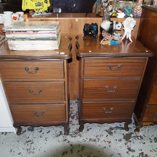 pair of cab leg 3 drawer chests H760 W510 D420