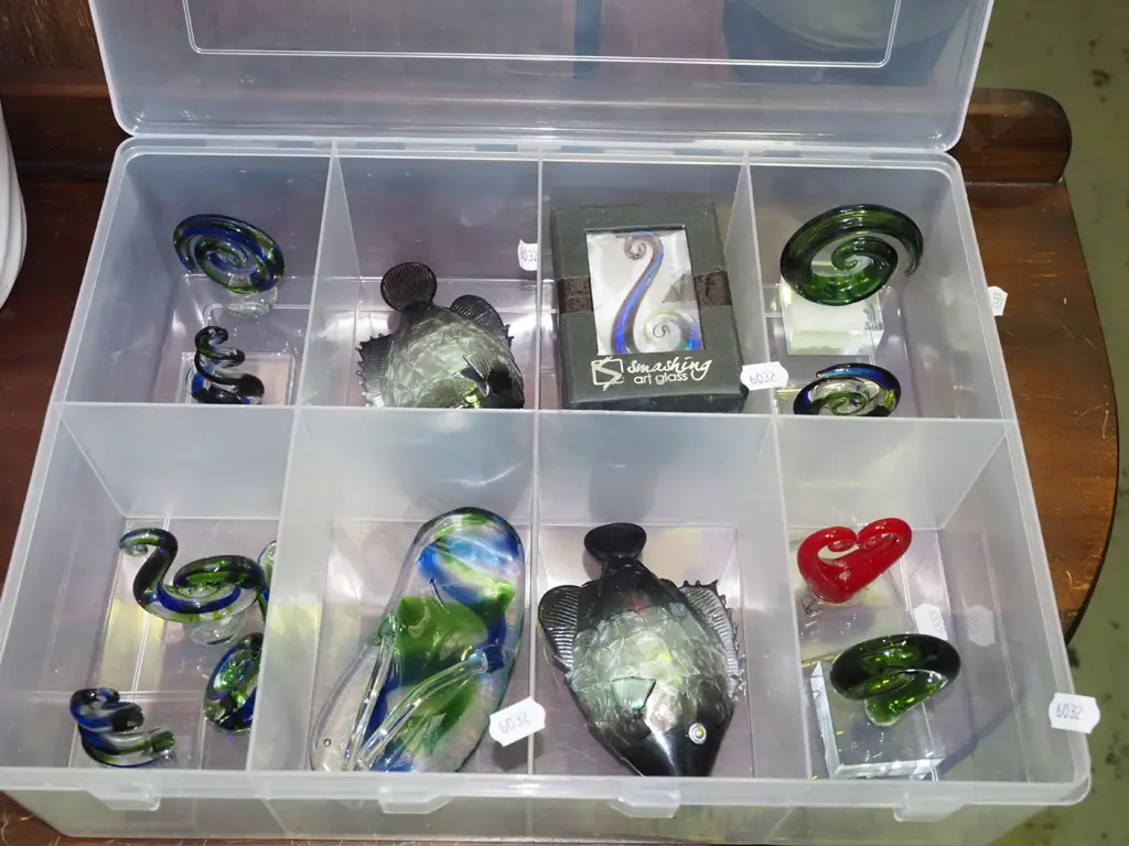 plastic organiser of various glass ornaments  Image 1++