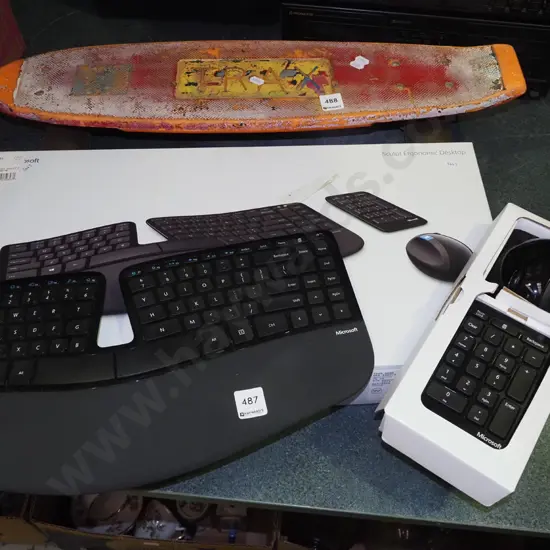 Microsoft ergonomic keyboard, number pad, mouse