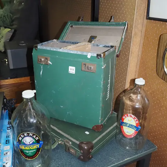 vintage flagon suitcase, lodge regalia case