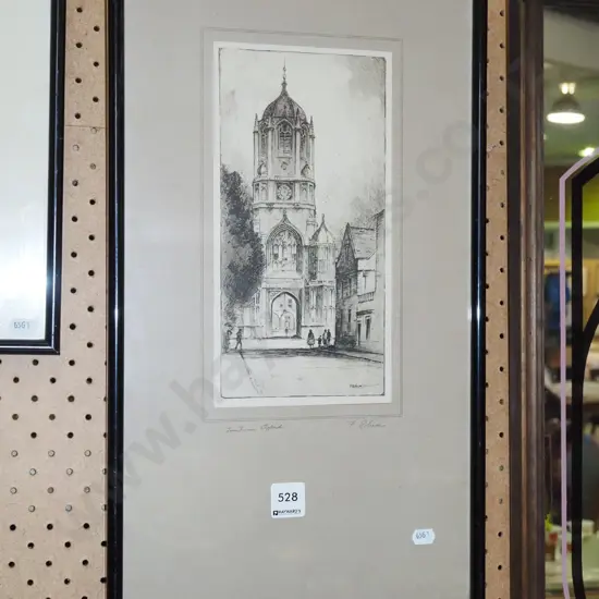 framed etching - Ton Tower, Christ Church