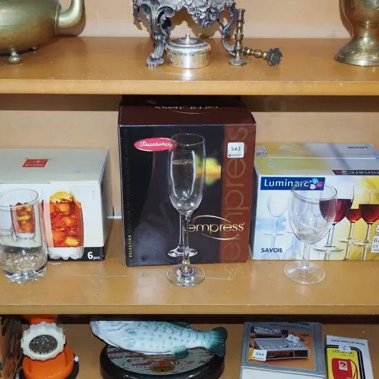 3x boxed sets of glasses