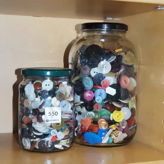 2x jars of buttons