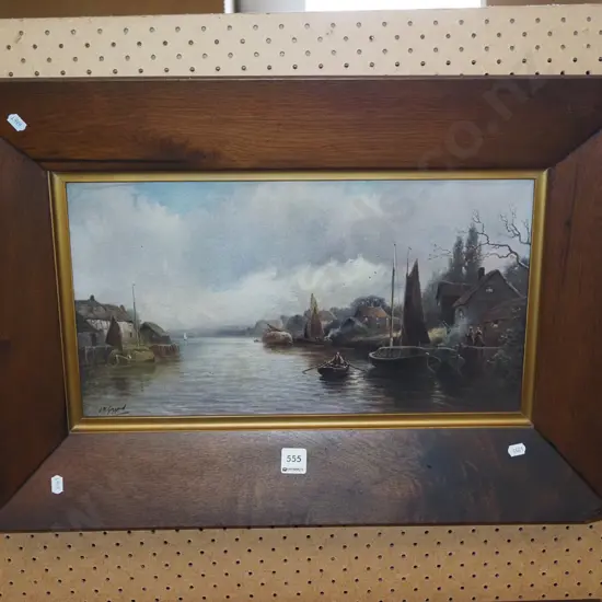 oak framed print - river scene