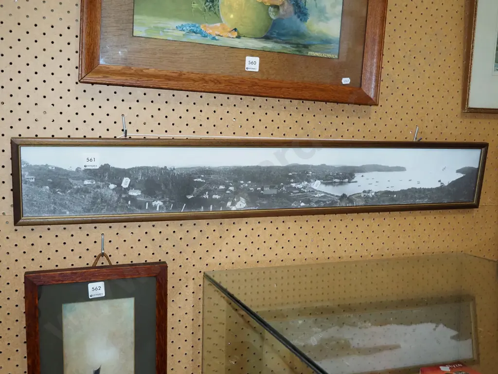 framed vintage panoromic photo - Half Moon Bay Stewart Island Image 1++