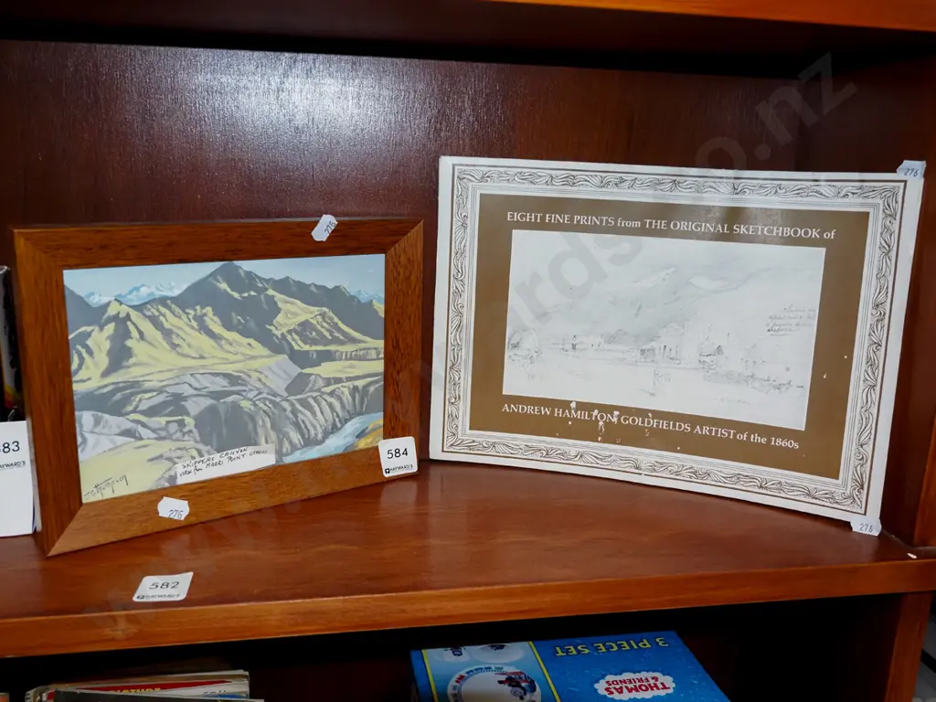 small framed oil - Skippers Canyon, goldfields book Image 1++