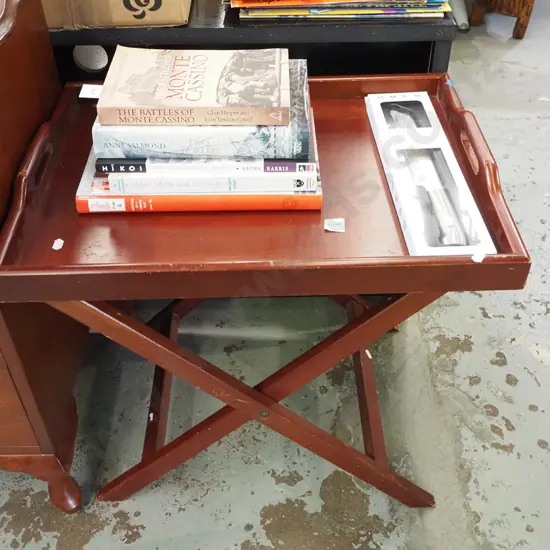 solid wood butler's tray and stand