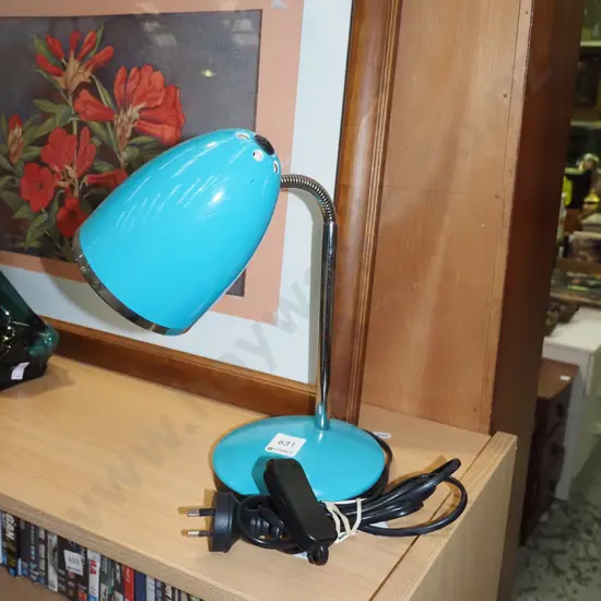 teal adjustable bedside lamp