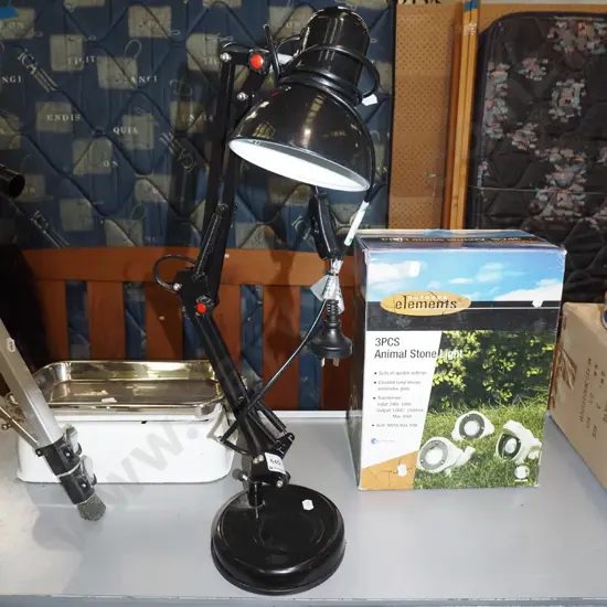 black metal anglepoise lamp