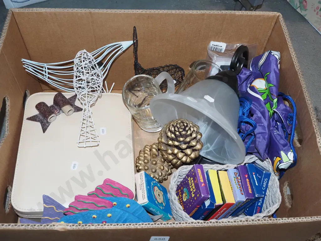 box; light fittings, playing cards, beer glasses etc Image 1++