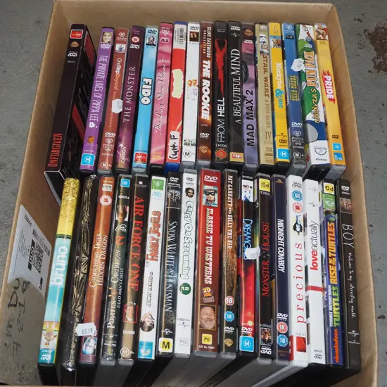 box of DVDs