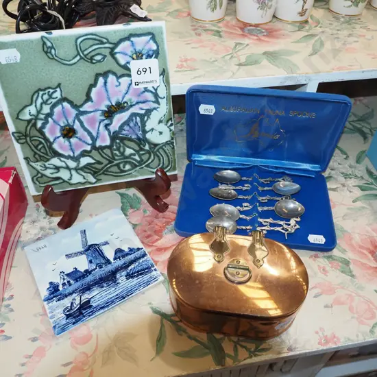 tile, trinket box, teaspoons etc