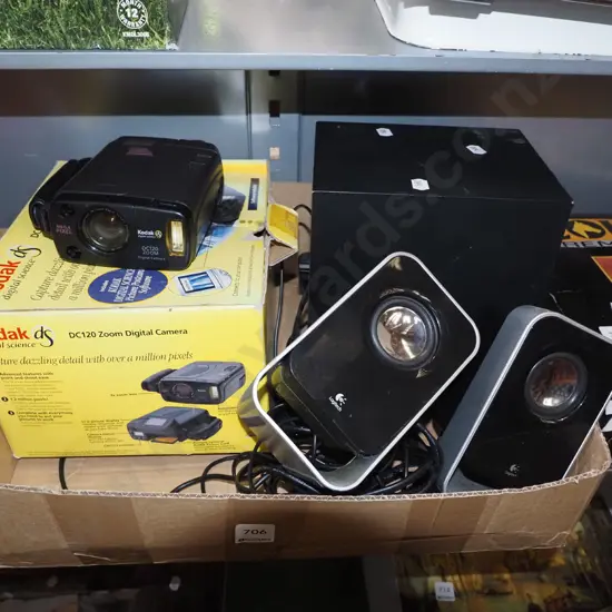 box; early Kodak digital zoom camera, part speakers