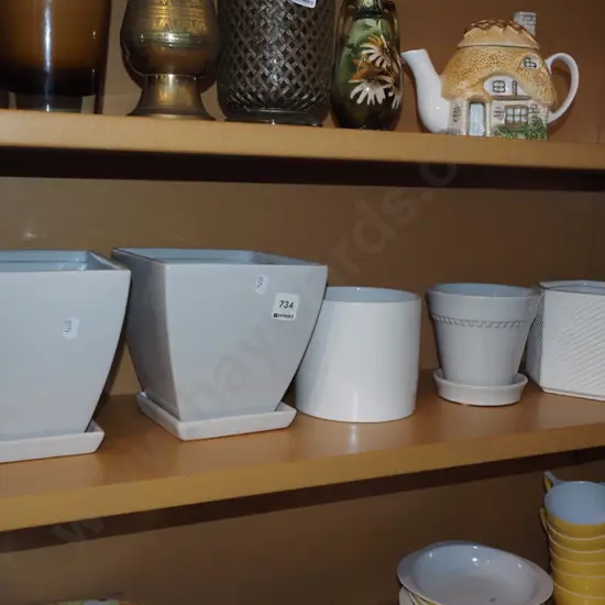 shelf; indoor planters, jardinieres