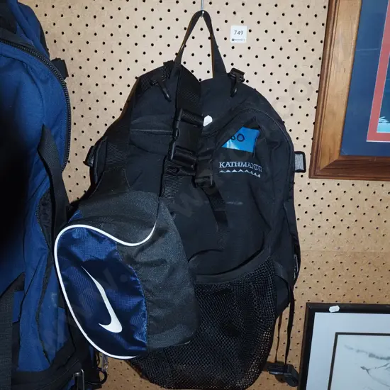 small Kathmandu backpack and bum bag