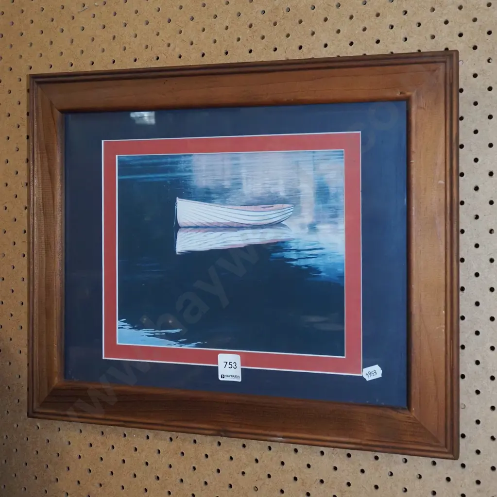 framed print - moored boat Image 1++