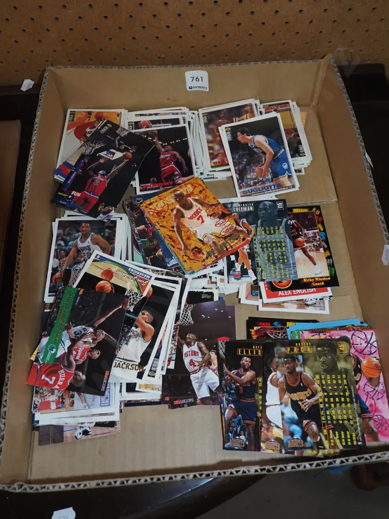 box of basketball collector cards Image 1++